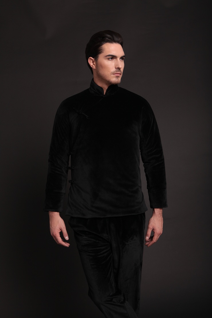 柒唐新唐装 直扣立领斜大襟汉服棉外套 棉袄丝