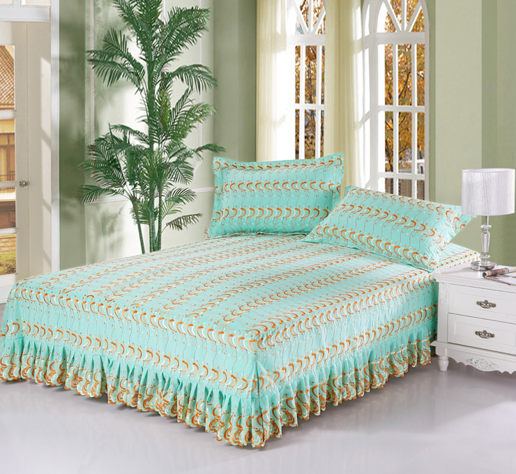 欣蔚家纺 刺绣床罩三件套 多花型 米字型 1.5米