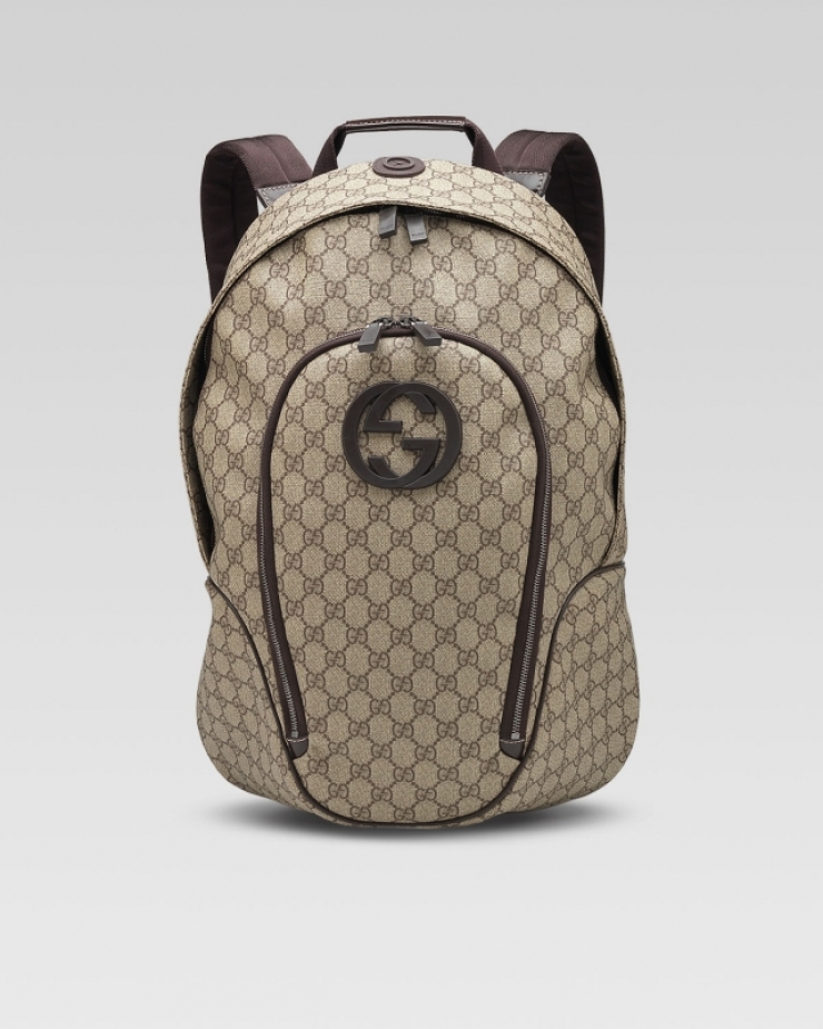 古驰 Gucci 男式双肩包 BEIGE\/EBONY Q0000