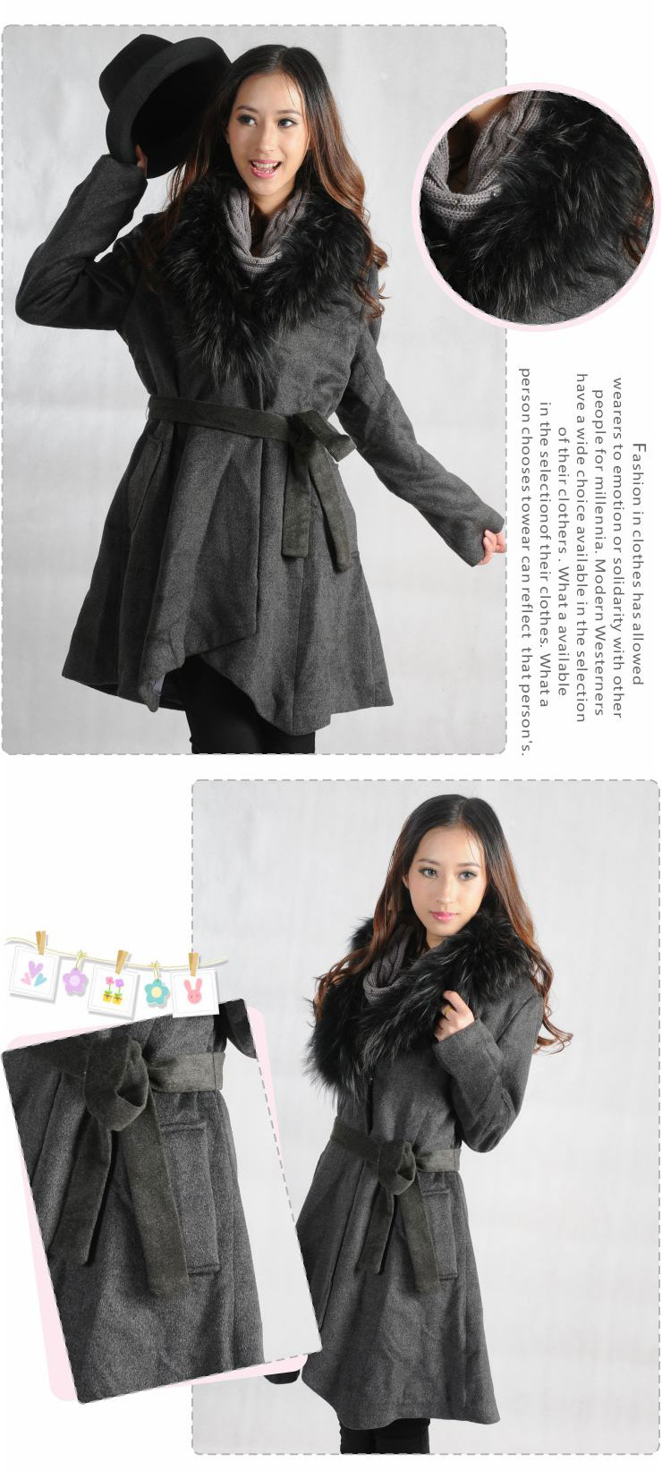 汤姆莉莉 情侣装2012年新款冬装时尚纯色毛领