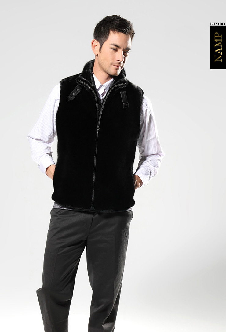 NAMP2012新款海宁水貂皮草男款<em>裘皮</em>外套马