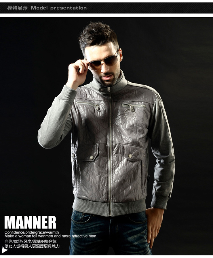 斯凯帝伦\/ST 新款品牌男装 立领罗纹底摆时尚个