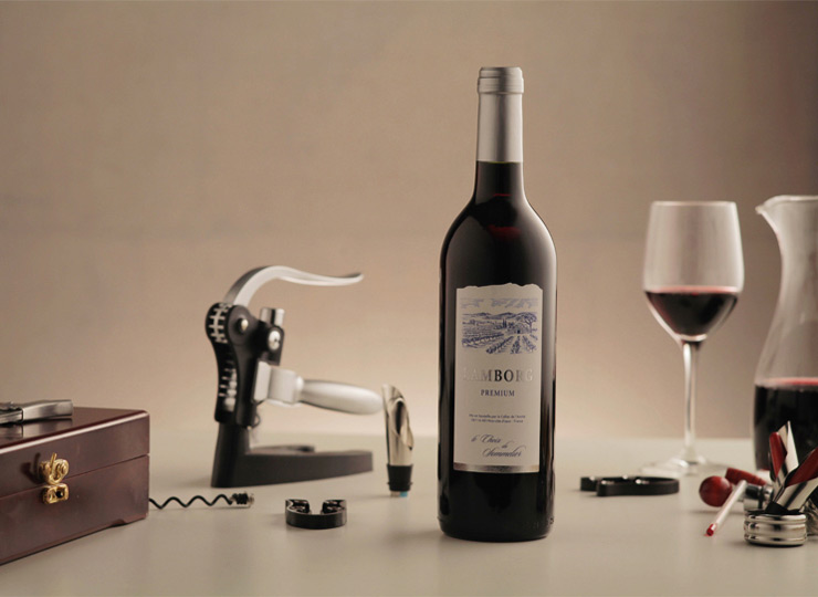 法国尼斯原装进口红酒蓝博精选混合葡萄品种原