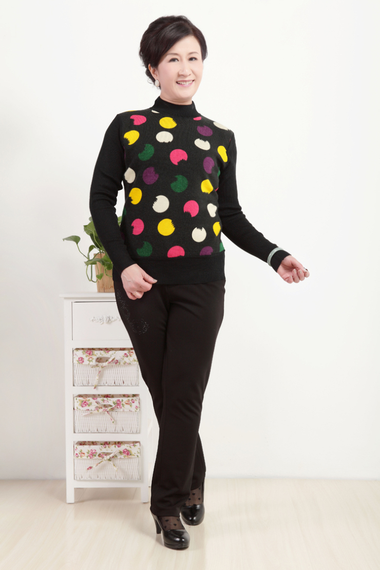 妈装 中老年羊毛衫女款 妈妈毛衣 中老年服装 中