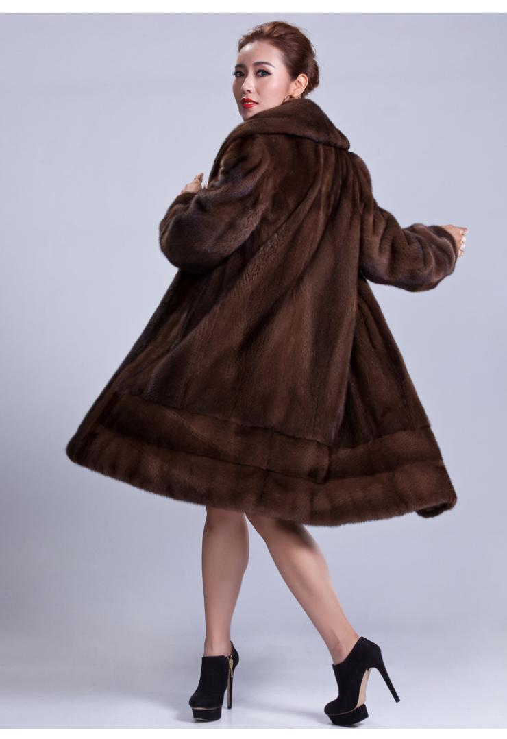 皮e尊品 2012新款女式欧美时尚进口貂皮大衣