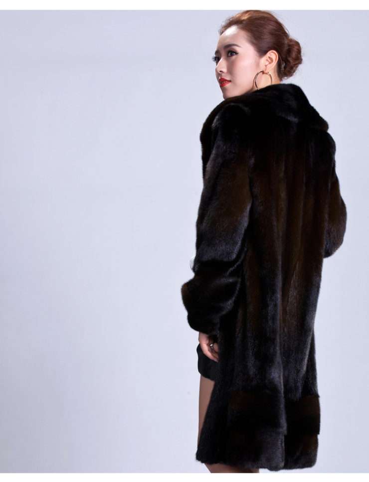 皮e尊品 2012新款女式欧美时尚进口貂皮大衣