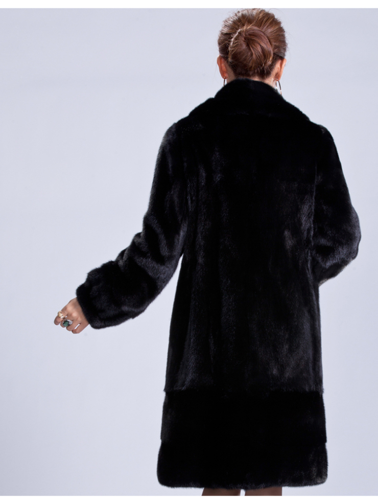 皮e尊品 2012新款女式欧美时尚进口貂皮大衣