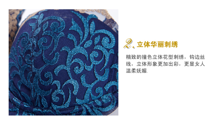 <em>水中花</em>秋冬新款 全罩杯深V型性感刺绣聚拢<em>文胸</em>