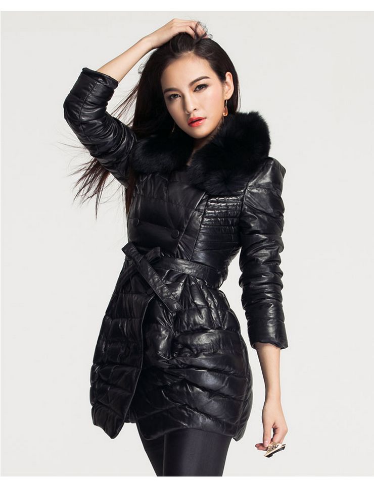 <em>芭欧</em> 2012秋冬新款<em>女装</em> 狐狸毛领 绵羊皮真皮皮
