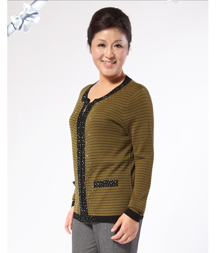 33761中老年秋装新品 中年<em>女装</em>妈妈装条纹拉