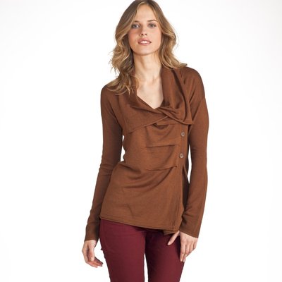 乐都特 Laredoute 女式褶边侧开襟羊毛针织开衫