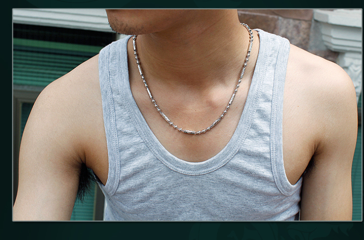 瑞诺ruinuo 925纯银男士佛珠饰品 六角三珠男士