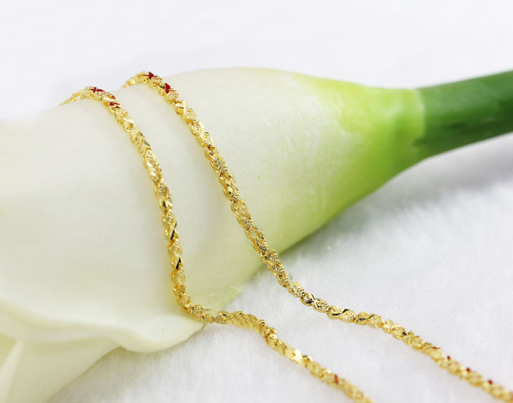 菲尔雅珠宝 内扣麦穗2 千足金24K黄金项链8.7