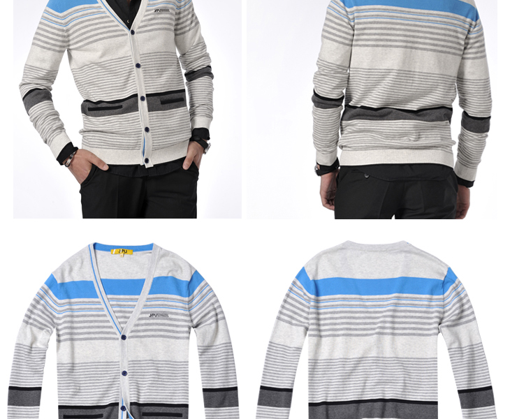 积普JIPU <em>毛衣外套</em>v领 开衫针织衫 <em>男毛衣</em> <em>短款</em>