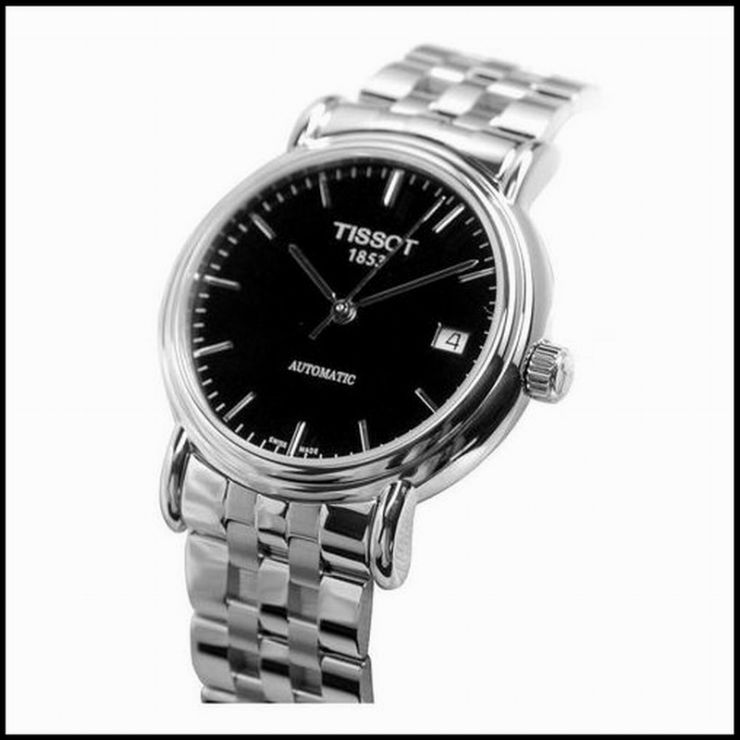天梭 TISSOT 卡森系列自动机械黑盘全钢男款腕