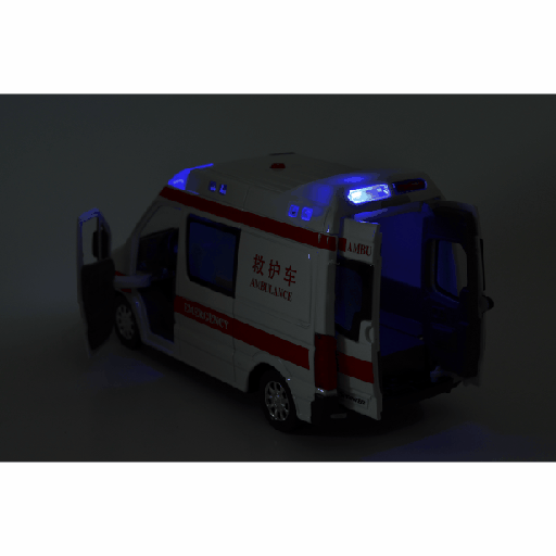 彩珀1:32奔驰120救护车110警车声光回力音乐精致耐; 彩珀1:32奔驰120