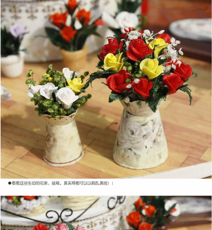 清凉音 玫瑰园恋曲木质DIY玩具小洋房音乐盒小