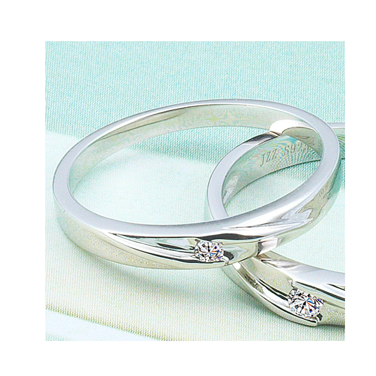 金之钻 925纯银镀白金镶钻石对戒 结婚戒指情