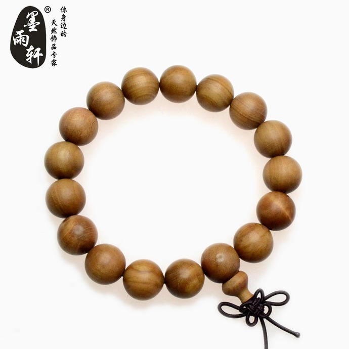 墨雨轩 天然印度老山檀香木手链佛珠手串 原木