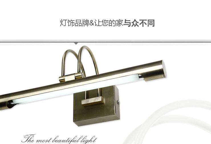 岚珊 现代简约镜前灯卫生间浴室灯客厅灯卧室镜柜灯具灯饰J018 51CM银色