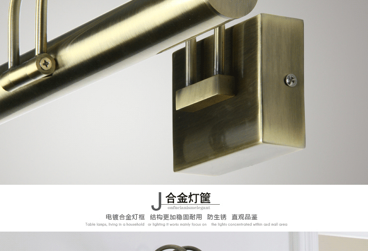 岚珊 现代简约镜前灯卫生间浴室灯客厅灯卧室镜柜灯具灯饰J018 51CM银色