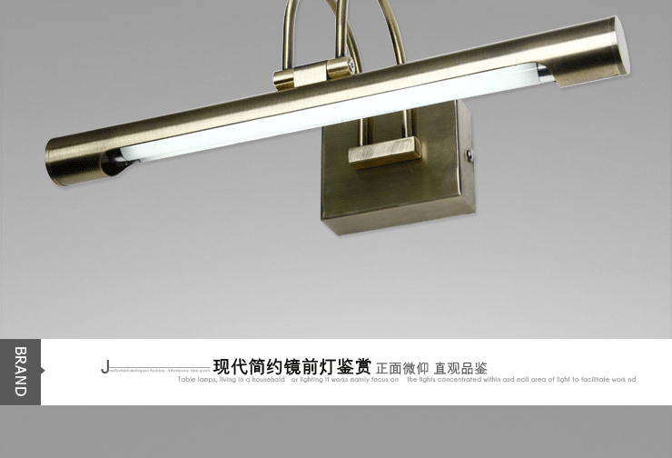 岚珊 现代简约镜前灯卫生间浴室灯客厅灯卧室镜柜灯具灯饰J018 51CM银色