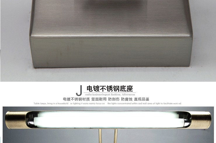 岚珊 现代简约镜前灯卫生间浴室灯客厅灯卧室镜柜灯具灯饰J018 51CM银色