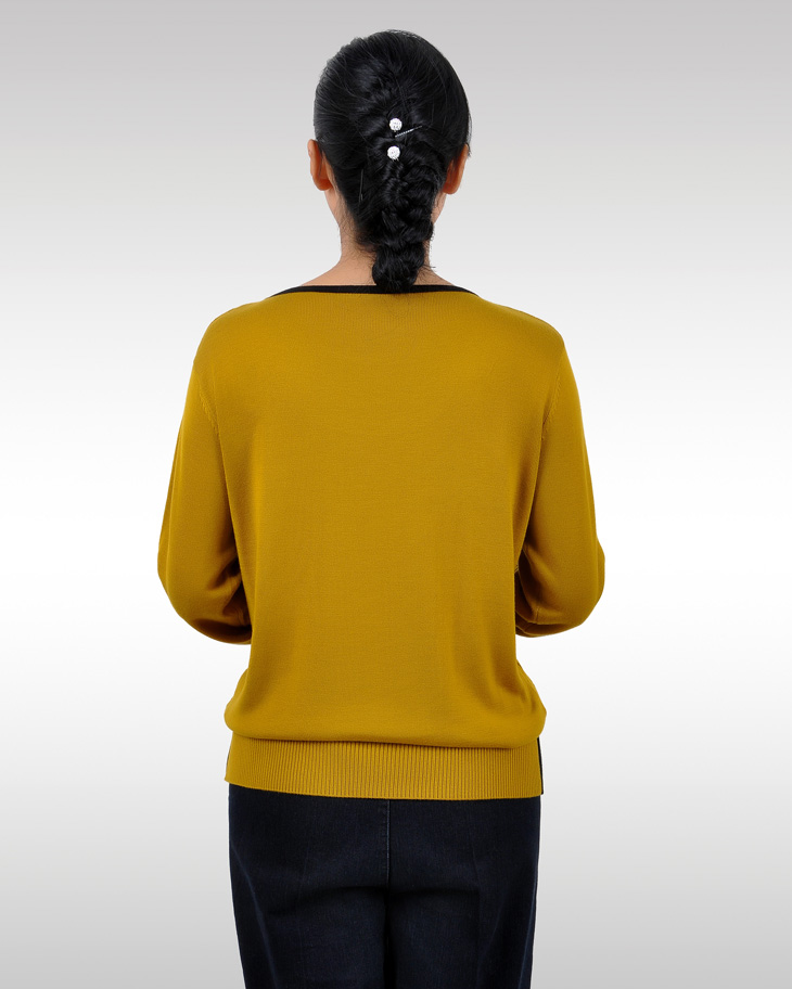 中老年毛衣外套女韩版妈妈装假两件圆领套头纯