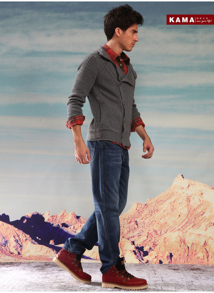 卡玛KAMA 男士时尚修身毛<em>针织开衫</em> 2411401