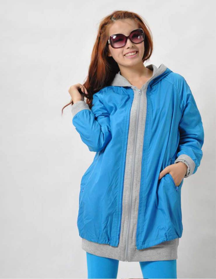 012秋装新款 女 韩版休闲宽松大码开衫带帽外