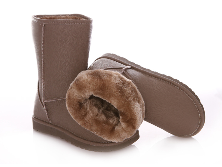 人本冬季新款防水棉靴加厚中筒雪地靴 659驼色
