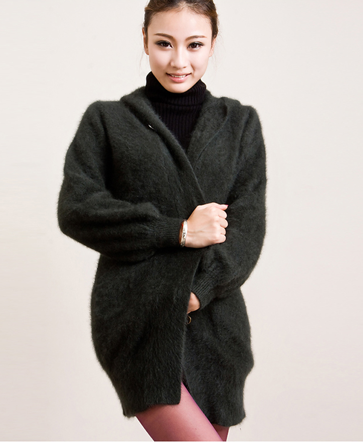 夕昕秋装新款 优质女装加厚加大码貂绒衫带帽