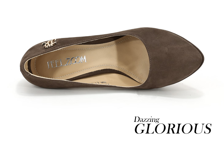 凤族(feelzoom) 女鞋高跟防水台 牛皮 气质单鞋