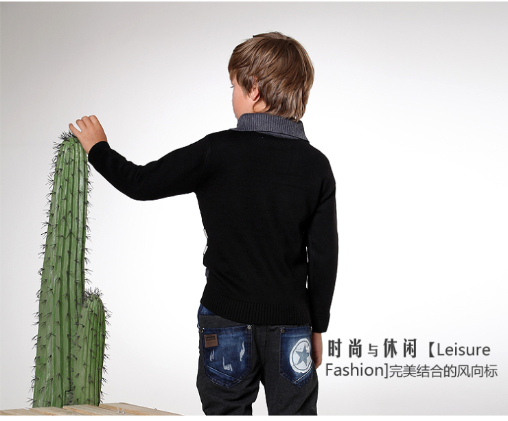 哆叮堡2012新款中大童男童条纹羊毛衫童装针