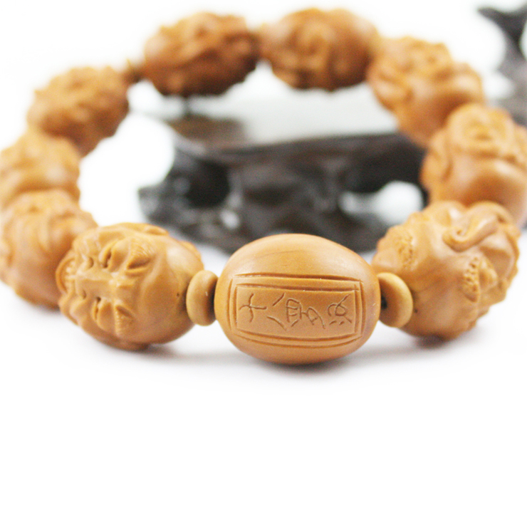 尚鸿缘 天然橄榄核雕手串手链 精雕 【十八罗汉