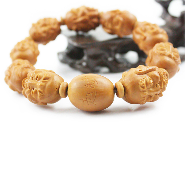 尚鸿缘 天然橄榄核雕手串手链 精雕 【十八罗汉