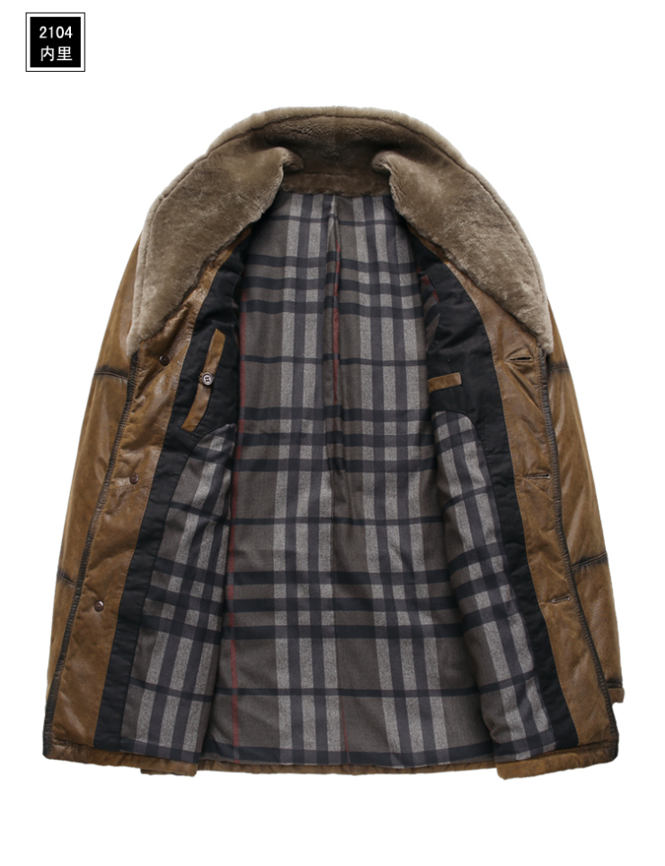 no1dara 冬装新品男装外套牛皮毛一体男士奢华