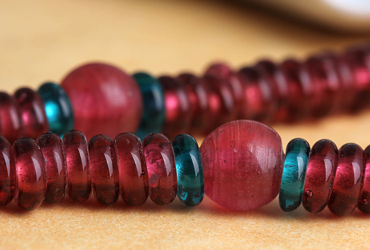 如意藏 清宫风格优质琉璃108颗佛珠提珠 琉璃