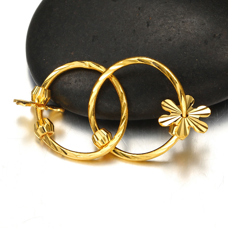 金耳环999千足金耳圈性价比 黄金耳环999千足