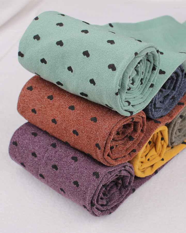 诗柔秋冬新款 韩版百搭美腿天鹅绒彩色心型糖