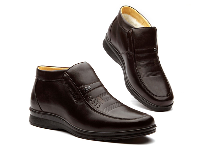 意尔康(YEARCON)冬季款男士商务休闲真皮棉