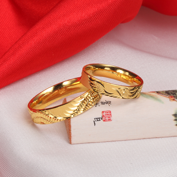 戴欧妮DiONLY 999千足黄金结婚女款戒指 龙凤
