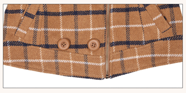 佳人苑2012冬装新款 时尚苏格兰格子短款呢料