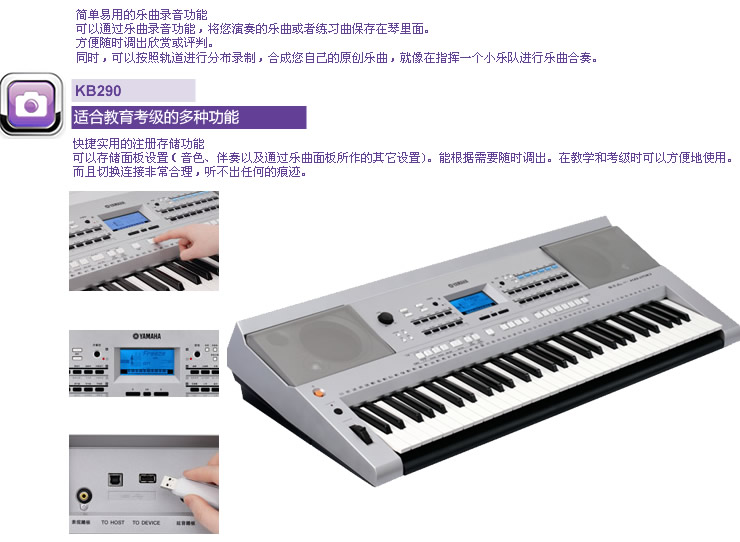 YAMAHA雅马哈电子琴民族风KB290 价格\/图片