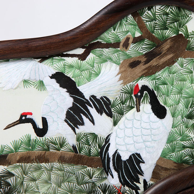 紫金秀 双面湘绣手工刺绣松鹤延年 生日贺礼 价