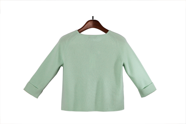 正品新款 100%纯羊绒衫 女马鞍肩 圆领毛衣C