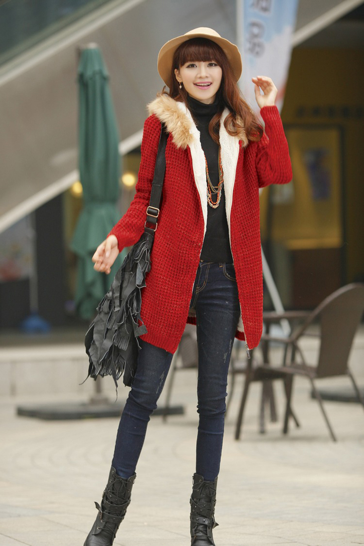 TUOYI2012冬季新款<em>女式</em>加绒<em>卫衣</em> <em>加厚</em>针织开