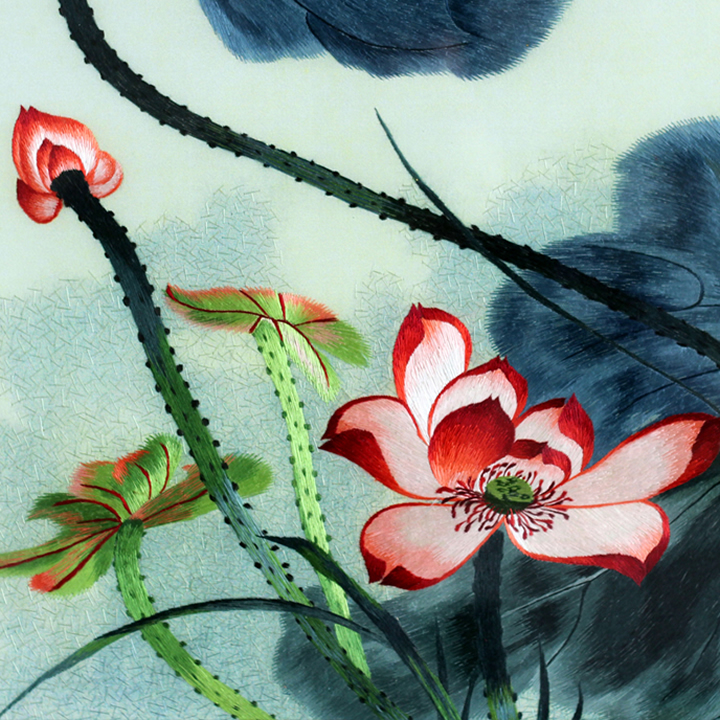 有福湘绣 湘绣荷花 非物质文化遗产 纯手工刺绣