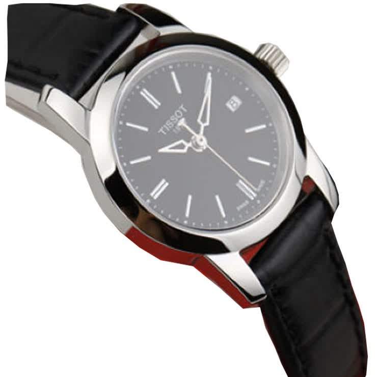 天梭 TISSOT 瑞士名表石英表<em>女士</em>手表<em>黑色</em>表盘
