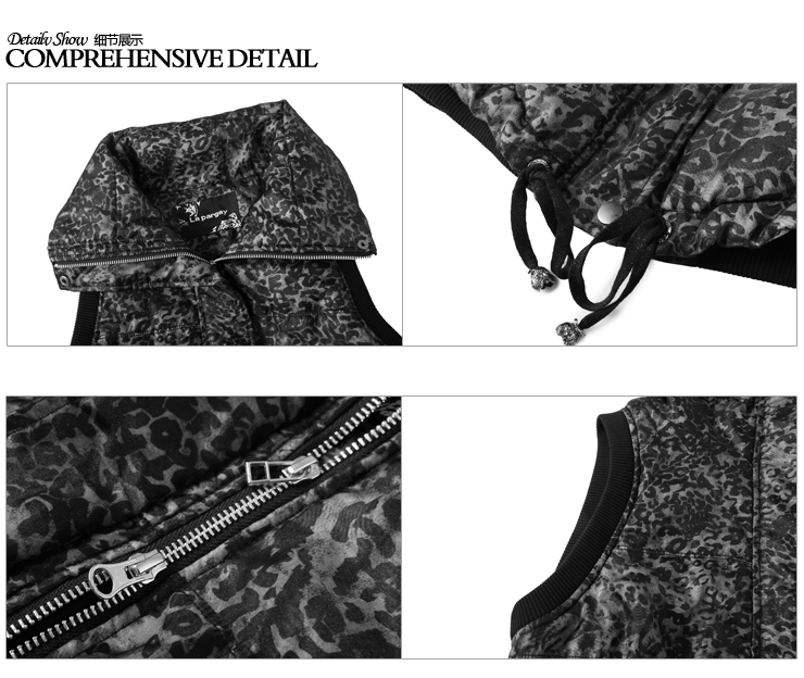 La pargay纳帕佳 冬季新款 透视豹纹 夹棉加厚 背心马夹 L334101C 花色 L